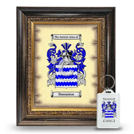 Dossantos Framed Coat of Arms and Keychain - Heirloom