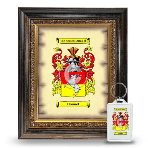 Dounet Framed Coat of Arms and Keychain - Heirloom