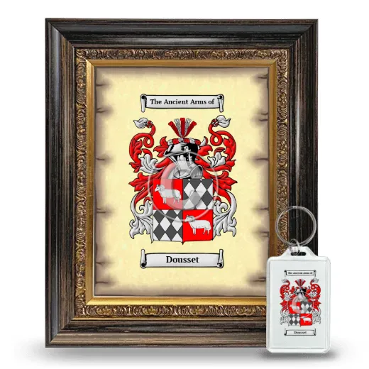 Dousset Framed Coat of Arms and Keychain - Heirloom