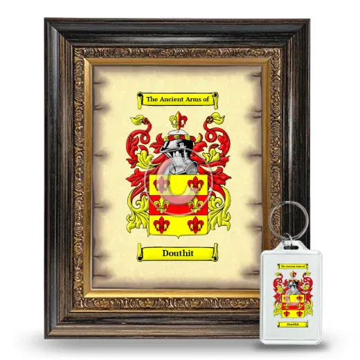 Douthit Framed Coat of Arms and Keychain - Heirloom