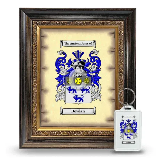 Dowlan Framed Coat of Arms and Keychain - Heirloom