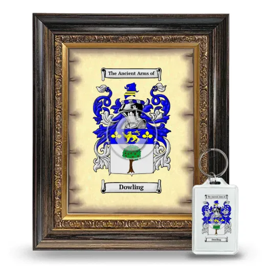 Dowling Framed Coat of Arms and Keychain - Heirloom
