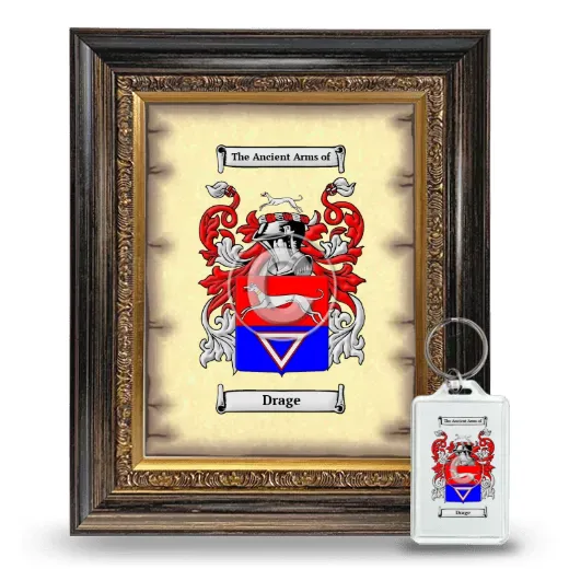 Drage Framed Coat of Arms and Keychain - Heirloom