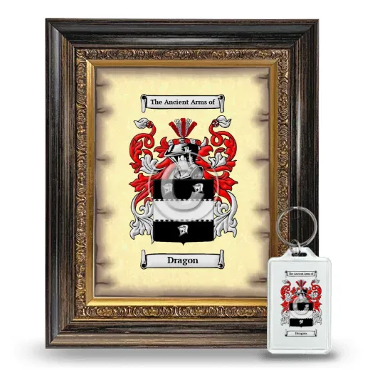 Dragon Framed Coat of Arms and Keychain - Heirloom