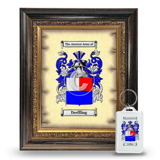 Dreffling Framed Coat of Arms and Keychain - Heirloom