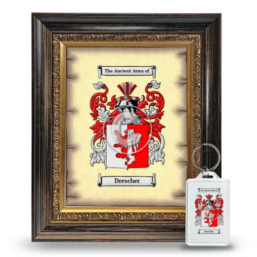 Drescher Framed Coat of Arms and Keychain - Heirloom