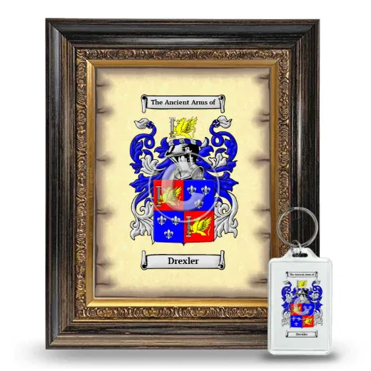 Drexler Framed Coat of Arms and Keychain - Heirloom