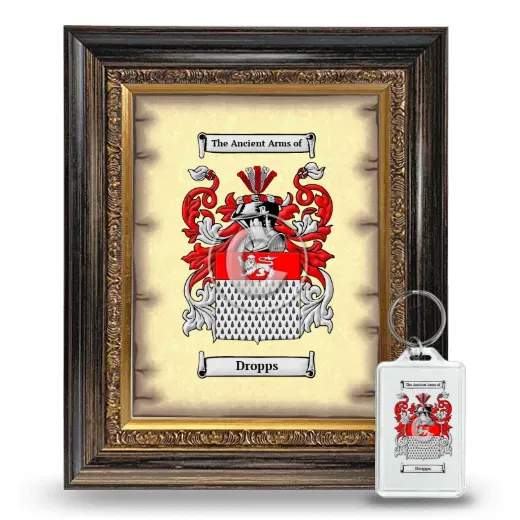 Dropps Framed Coat of Arms and Keychain - Heirloom