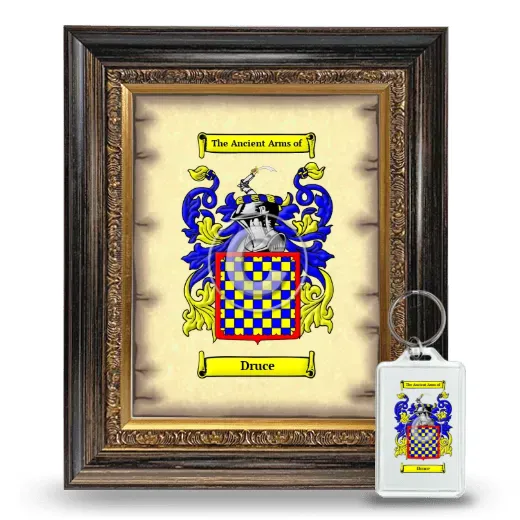 Druce Framed Coat of Arms and Keychain - Heirloom