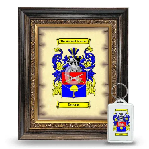 Ducass Framed Coat of Arms and Keychain - Heirloom