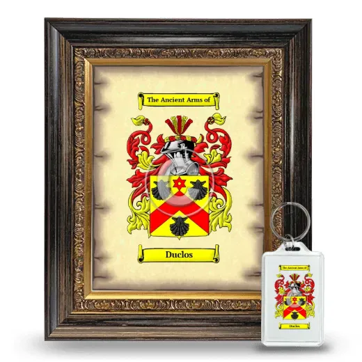 Duclos Framed Coat of Arms and Keychain - Heirloom