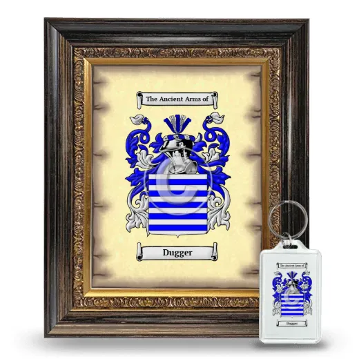 Dugger Framed Coat of Arms and Keychain - Heirloom