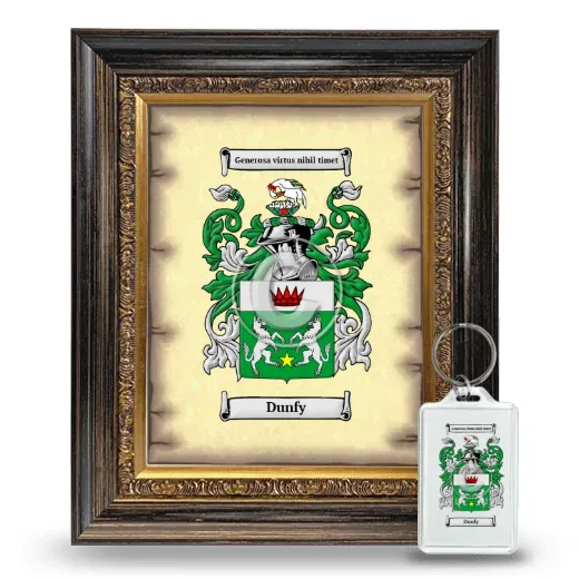 Dunfy Framed Coat of Arms and Keychain - Heirloom