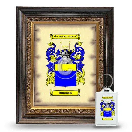 Dunman Framed Coat of Arms and Keychain - Heirloom