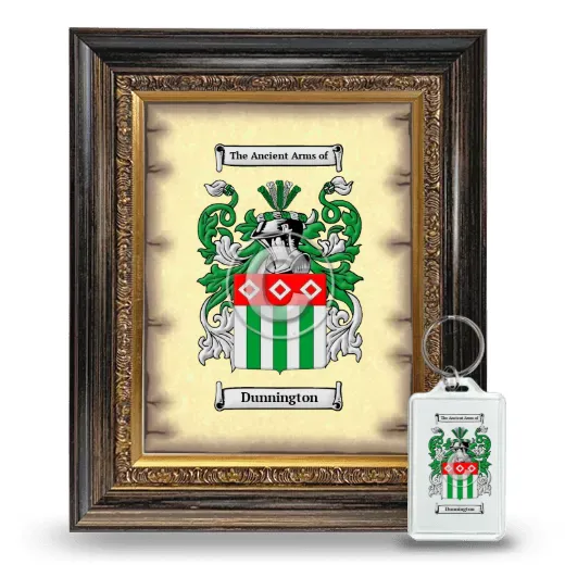 Dunnington Framed Coat of Arms and Keychain - Heirloom