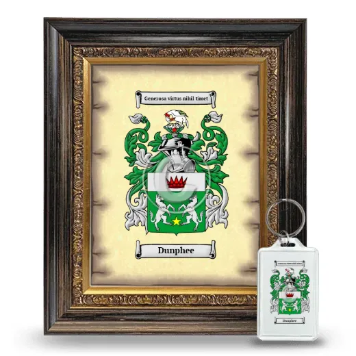 Dunphee Framed Coat of Arms and Keychain - Heirloom