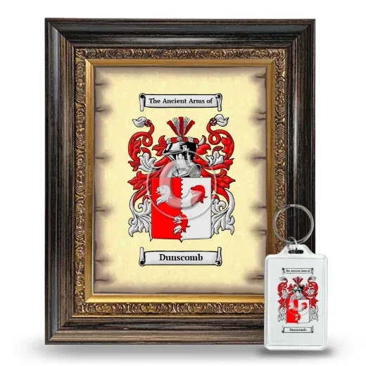Dunscomb Framed Coat of Arms and Keychain - Heirloom