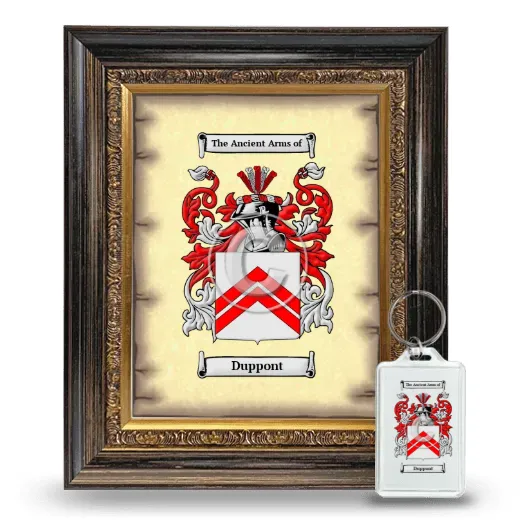 Duppont Framed Coat of Arms and Keychain - Heirloom