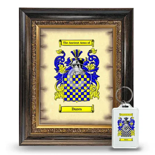 Dures Framed Coat of Arms and Keychain - Heirloom
