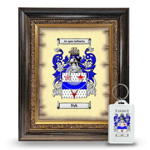 Dyk Framed Coat of Arms and Keychain - Heirloom