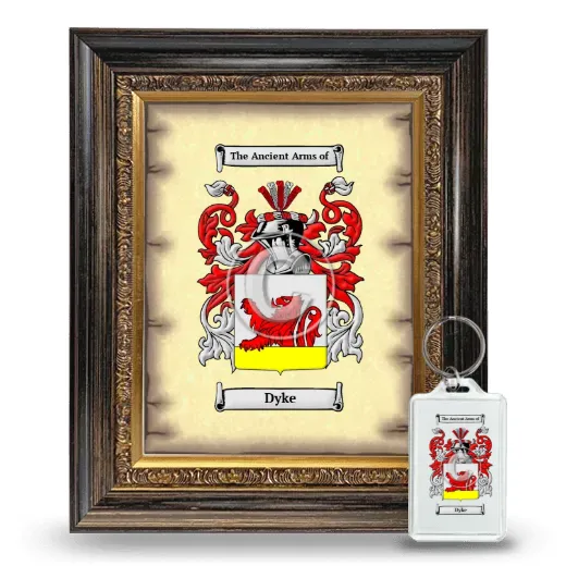 Dyke Framed Coat of Arms and Keychain - Heirloom