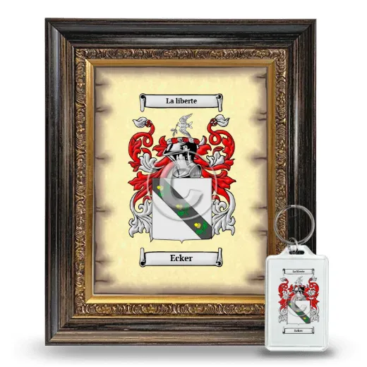 Ecker Framed Coat of Arms and Keychain - Heirloom