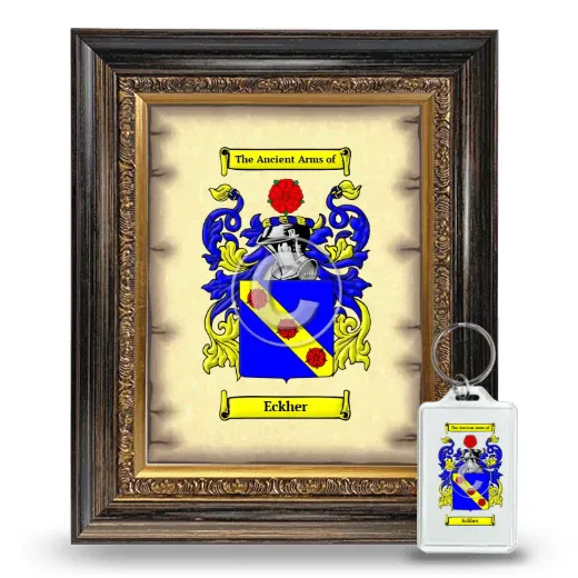 Eckher Framed Coat of Arms and Keychain - Heirloom