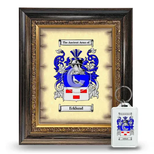Ecklund Framed Coat of Arms and Keychain - Heirloom