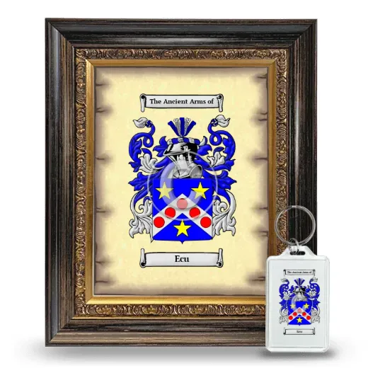 Ecu Framed Coat of Arms and Keychain - Heirloom
