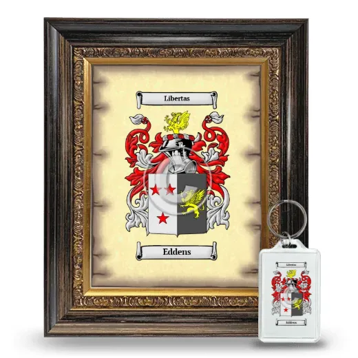 Eddens Framed Coat of Arms and Keychain - Heirloom
