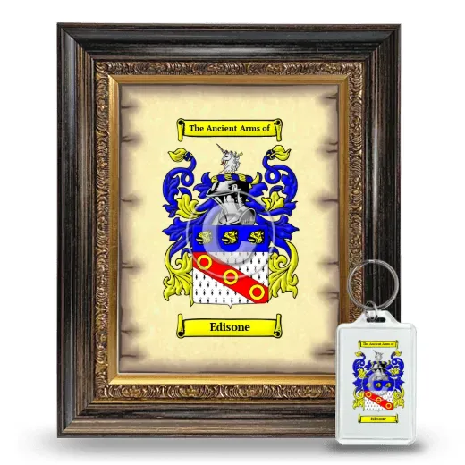 Edisone Framed Coat of Arms and Keychain - Heirloom