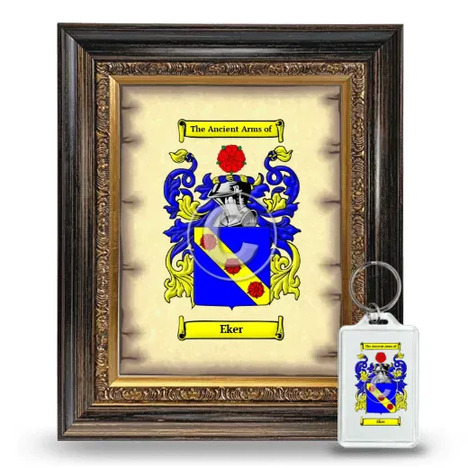 Eker Framed Coat of Arms and Keychain - Heirloom
