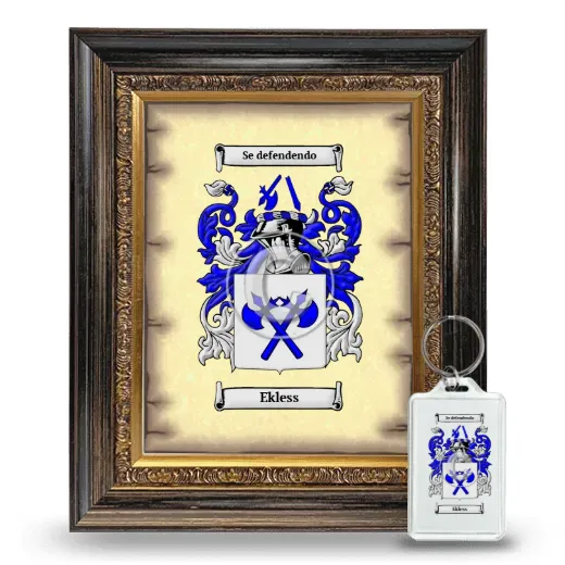 Ekless Framed Coat of Arms and Keychain - Heirloom