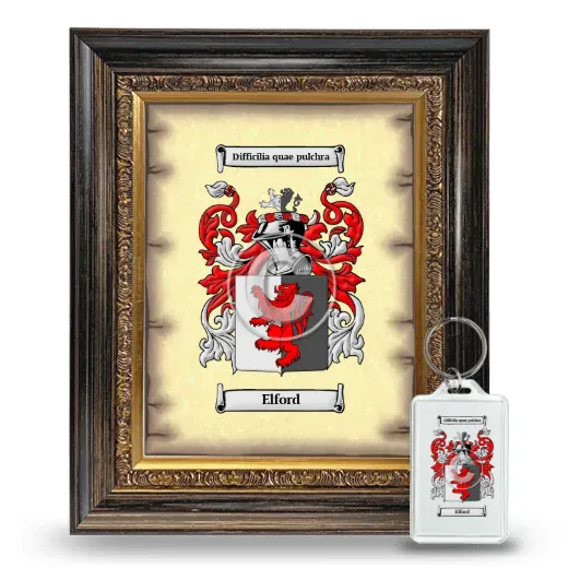 Elford Framed Coat of Arms and Keychain - Heirloom