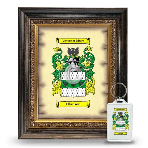 Ellanson Framed Coat of Arms and Keychain - Heirloom