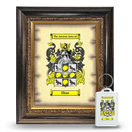 Elnor Framed Coat of Arms and Keychain - Heirloom