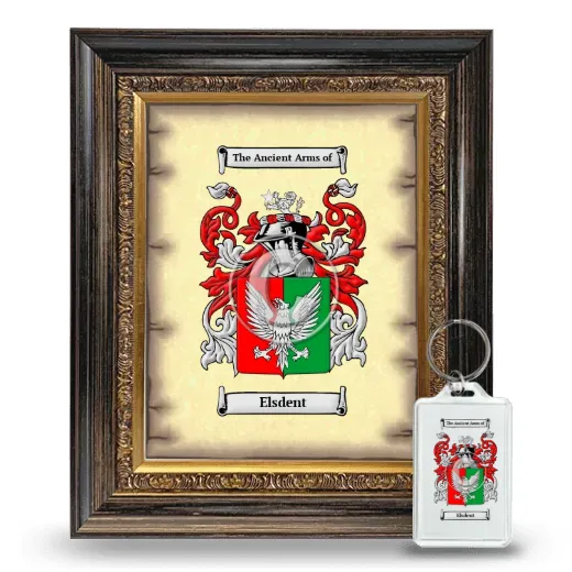 Elsdent Framed Coat of Arms and Keychain - Heirloom