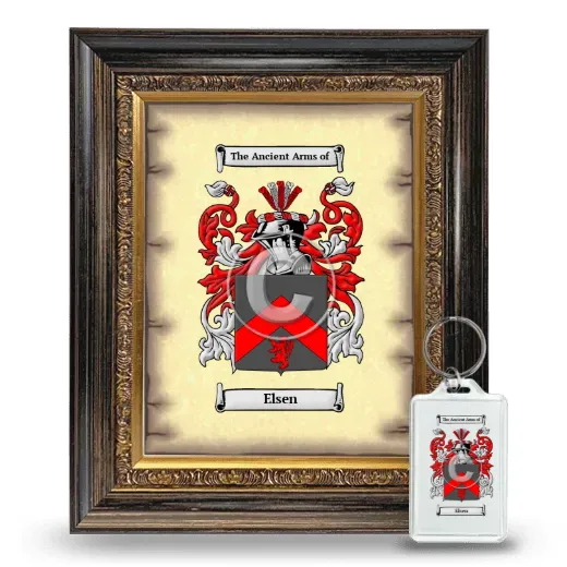 Elsen Framed Coat of Arms and Keychain - Heirloom