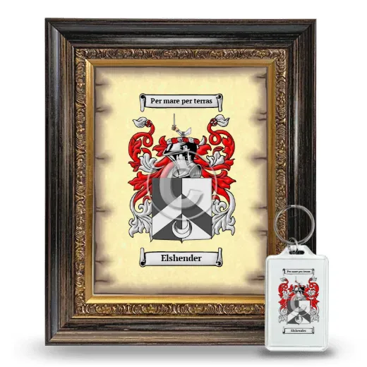 Elshender Framed Coat of Arms and Keychain - Heirloom