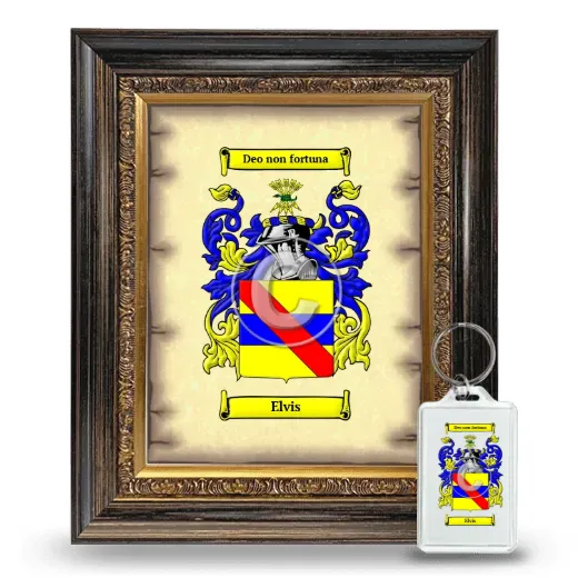 Elvis Framed Coat of Arms and Keychain - Heirloom