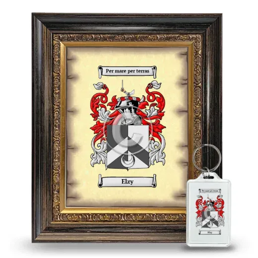 Elzy Framed Coat of Arms and Keychain - Heirloom