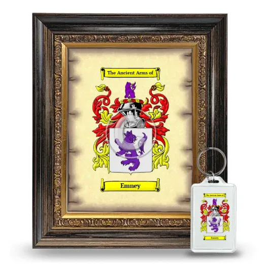 Emney Framed Coat of Arms and Keychain - Heirloom