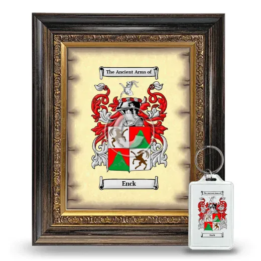 Enck Framed Coat of Arms and Keychain - Heirloom