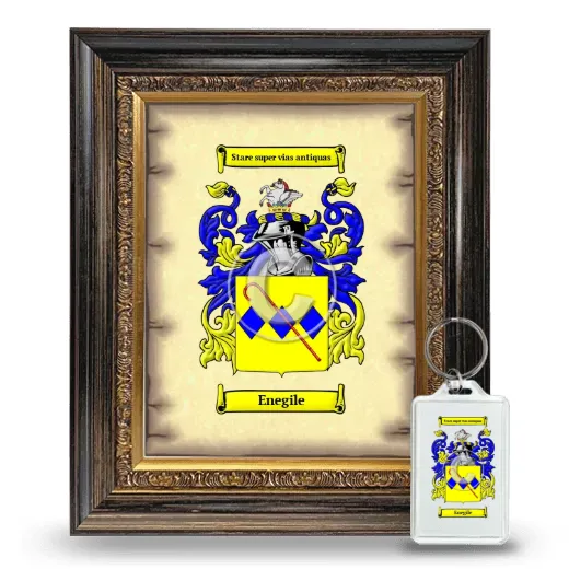 Enegile Framed Coat of Arms and Keychain - Heirloom
