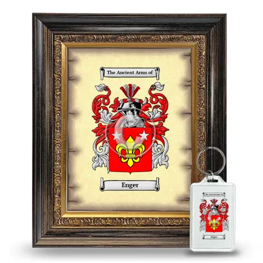 Enger Framed Coat of Arms and Keychain - Heirloom