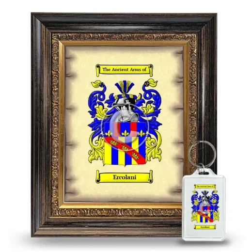 Ercolani Framed Coat of Arms and Keychain - Heirloom