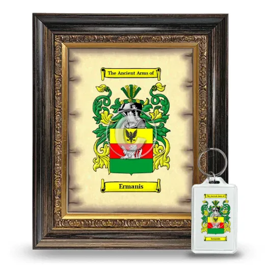 Ermanis Framed Coat of Arms and Keychain - Heirloom