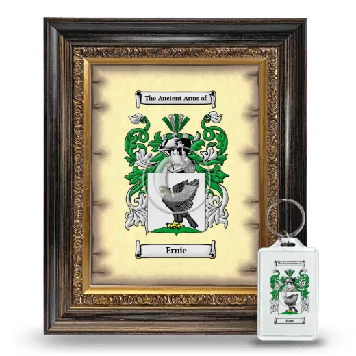 Ernie Framed Coat of Arms and Keychain - Heirloom