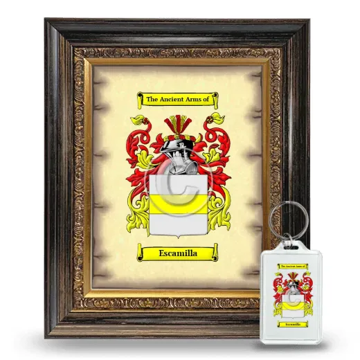Escamilla Framed Coat of Arms and Keychain - Heirloom