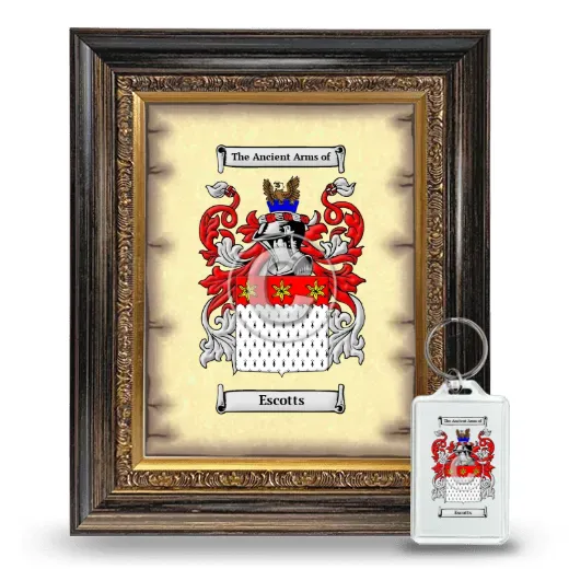 Escotts Framed Coat of Arms and Keychain - Heirloom